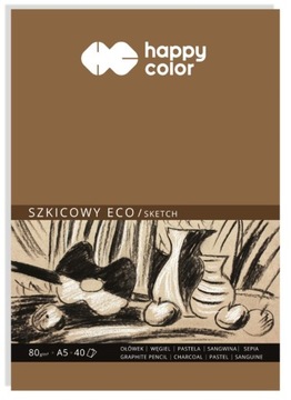 Szkicownik Eco A5 40 arkuszy, 80 g/m2 Happy Color