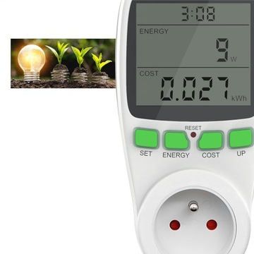 PRECYZYJNY MIERNIK LICZNIK ZUŻYCIA ENERGII POBORU PRĄDU WATOMIERZ