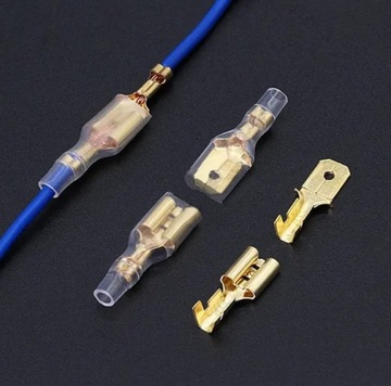 100x НЕИЗОЛИРОВАННЫЙ ПЛОСКИЙ РАЗЪЕМ, ГНЕЗДА 6,4 ДЛЯ ЛАТУННОГО КАБЕЛЯ