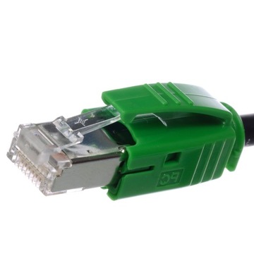 Wtyk z osłonką RJ45 6 6A FTP zielona Telegartner