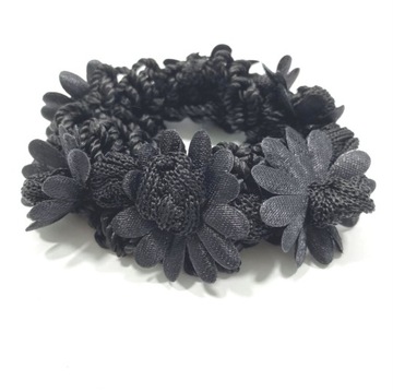 Owijka gumka scrunchie do włosów kwiaty