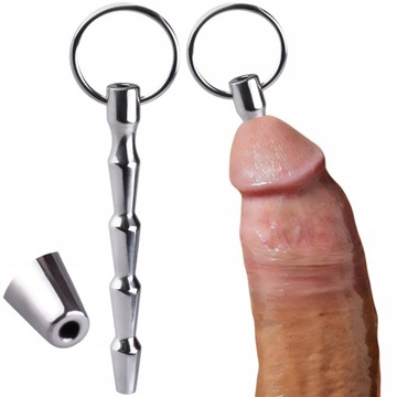 DILATOR STALOWY XL z Ujściem Na Płyny PENIS PLUG