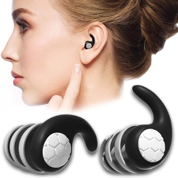 ZATYCZKI DO USZU WYCISZAJĄCE STOPERY WKŁADKI DO SPANIA PRACY ETUI CZARNE