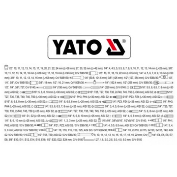 YATO Komplet Kluczy Profesjonalny Zestaw Narzędzi w Walizce YT-38841 216 el