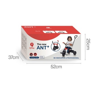 Трехколесный велосипед Qplay Ant Plus с зелеными колесами, регулируемые ремни для ручки