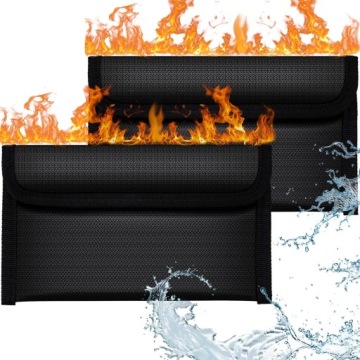 2x TORBA OGNIOODPORNA WODOODPORNA NA DOKUMENTY PLIKI PIENIĄDZE ETUI ZESTAW