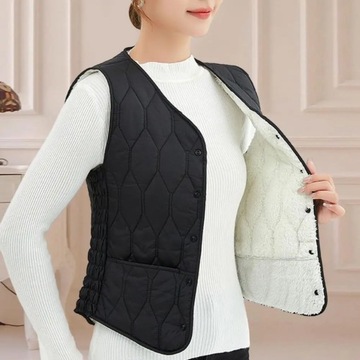 Women Fall Winter Vest Coat Soft Thick Padded Slee