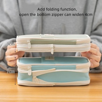 PIÓRNIK Dwukomorowy Szkolny DUŻY rozkładany na przybory 3W1 + PRZYBORY FREE