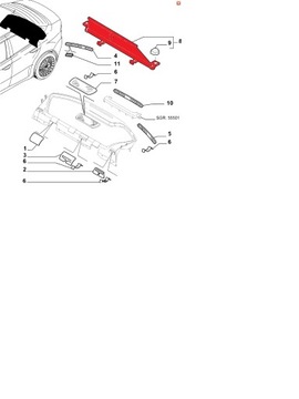 ALFA ROMEO 159 SEDAN ROLETA OKNO ZADNÍ BEZ OEM