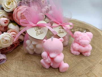 PREZENT DZIEŃ KOBIET ŚWIECA SOJOWA MIŚ MAŁY GRAWER DREWNINY NA LIZAKA