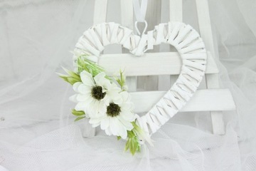 Плетеный головной убор в виде сердца, украшение для дома, комнаты, БЕЛЫЙ