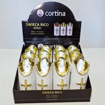 DUŻA ŚWIECA LED NA BATERIE WKŁAD DO ZNICZY 15 cm DO ZNICZA ZNICZ WKŁADY