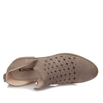 Женские ажурные ботильоны M.Daszyński SA62-102 коричневые