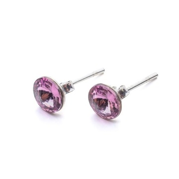 Srebrne Kolczyki 925 z kr. Swarovski Rivoli 6 LAME