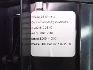 DRŽÁK NA HRNEK MERCEDES S W222 A2228102800