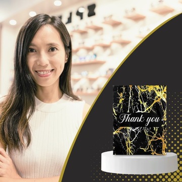 FOLIOPAKI KURIERSKIE MOCNE 255X370 ZŁOTY MARMUR THANK YOU 50SZT