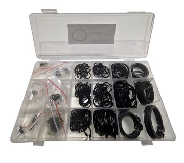 PIERŚCIENIE SEGERA ZEWNĘTRZNE ZESTAW 300 szt. SEGERY 4 - 32MM + ETUI