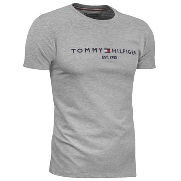 T-shirt koszulka męska Tommy Hilfiger okrągły dekolt szara r. XXL