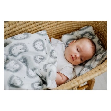 Постельное белье хлопковое с наполнителем для малышей 60х75 см - Ежики