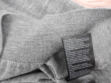 H&M 100% WEŁNA WEŁNIANY SZARY KLASYCZNY DOPASOWANY SWETER MĘSKI XL/XXL