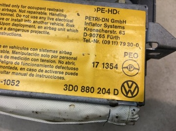 ULOŽENÍ AIRBAG SPOLUJEZDCE VW PHAETON 3D0880204D