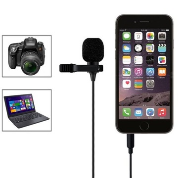 ПРИВЯЗНОЙ МИКРОФОН MOZOS LAVMIC1 С ЗАЖИМОМ ДЛЯ ТЕЛЕФОНА С КАМЕРОЙ, РАЗЪЕМ 3,5 ММ