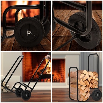 Тележка для перевозки дров, металлическая подставка для дров и дров, 80кг.