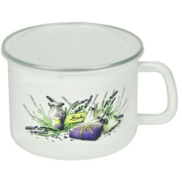Kubek z pokrywą 900 ml emaliowany 0381