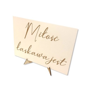 16 TABLICZEK Z HYMNEM O MIŁOŚCI 30X20 BIAŁE