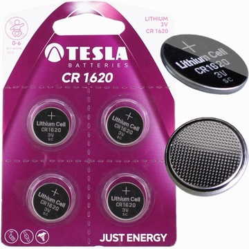 BATERIE CR1620 4SZT BATERIA LITOWA GUZIKOWA 3V CR TESLA