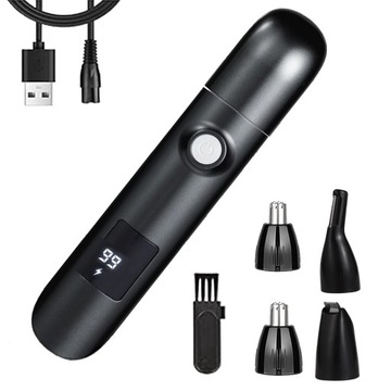 PROFESJONALNY TRYMER DO NOSA IPX7 WODOODPORNY 3 W 1 USB 500MAH CZARNY