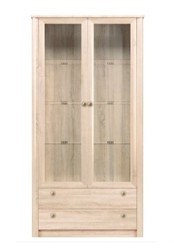 Witryna do salonu FINEZJA 110 cm dąb sonoma jasny