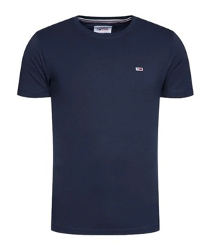 Tommy Hilfiger T-Shirt męski Classic DM0DM09598 Granatowy Regular Fit r XL