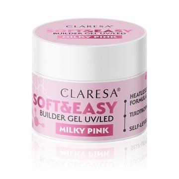 CLARESA SOFT&EASY BUILDER GEL MILKY PINK 45G ДЛЯ НОГТЕЙ ДЛЯ УФ-СВЕТОДИОДНЫХ ЛАМП