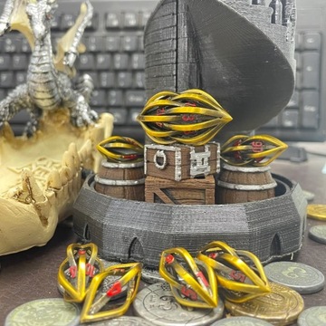 MYSTERIUM ZŁOTY ZESTAW 7 METALOWYCH KOŚCI RPG