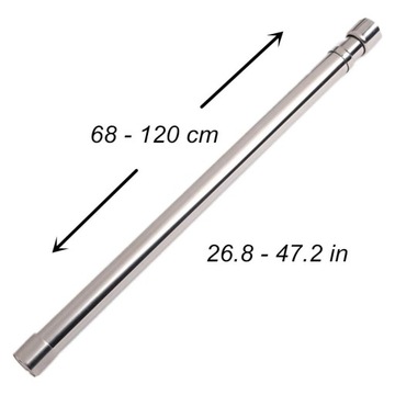 ТЕЛЕСКОПИЧЕСКАЯ РУЧКА ДЛЯ СУШИЛКИ ОДЕЖДЫ 68-120СМ, ИЗ НЕРЖАВЕЮЩЕЙ СТАЛИ.