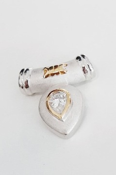 СЕРЕБРЯНЫЙ КУЛОН НА ЦЕПОЧКУ С ЦИРКОНОМ 925 TT-57C