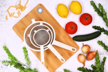 Sitko kuchenne cedzak przesiewacz z rączką 3 szt.