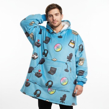 Толстовка с капюшоном, толстая толстовка-одеяло большого размера, пушистый размер XXL, мужская для мальчиков и мужчин