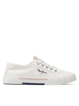 PEPE JEANS Tenisówki Brady Girl Basic PGS30543 Whi