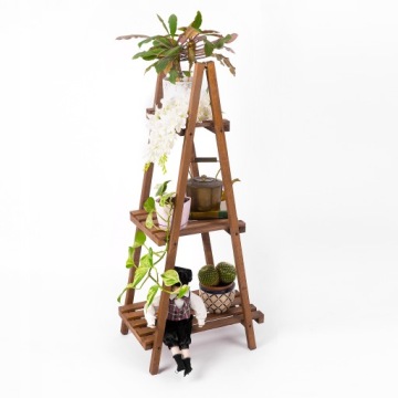 ДЕРЕВЯННАЯ ПОДСТАВКА ДЛЯ ЦВЕТОВ ЛЕСТНИЦА КОРИЧНЕВАЯ ПОДСТАВКА ДЛЯ ЦВЕТОВ