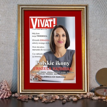 okładka z Twoim zdjęciem i tekstem w złotej ramie A3 + passe-partout