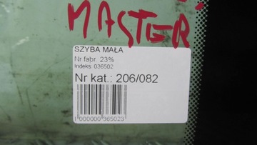 MASTER MOVANO II SKLO (OKNO) BOČNÍ ZADNÍ 03-10