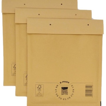 Koperty bąbelkowe E15 275x240 E-Pack BRĄZOWE MOCNE ochronne x100