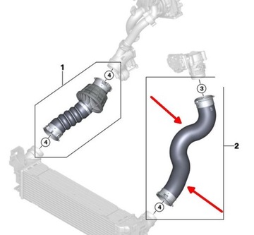 BMW 5 G30 G31 520D 525D G11 G12 725D B47 PŘÍVOD TRUBKA WAZ TURBO INTERCOOLER