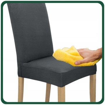НАБОР ИЗ 6 ШТ. ЧЕХОЛЫ ГРАФИТОВЫЙ ЧЕХОЛ НА СТУЛ, ГЛАДКИЙ ЭЛАСТИК