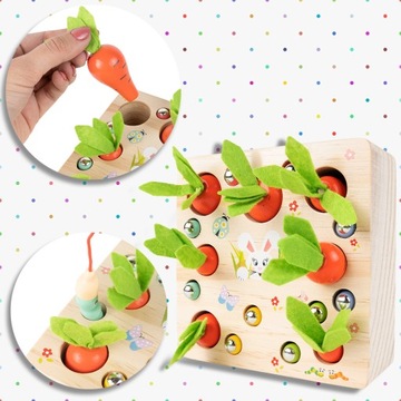 ДЕРЕВЯННАЯ ИГРА «СОБРАЙ МОРКОВЬ» ДЛЯ ДЕТЕЙ