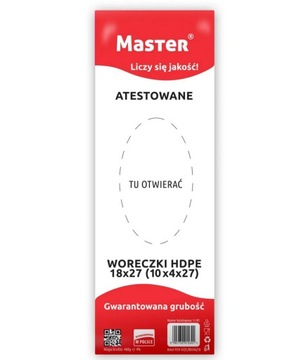 Woreczki worki HDPE 18x27 (10x4x27) cm Atestowane