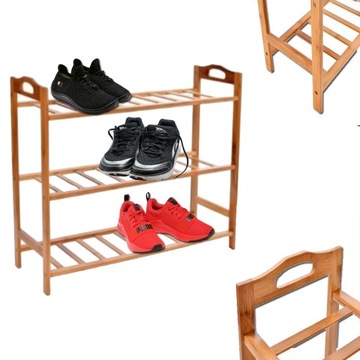 ШКАФ ДЛЯ ОБУВИ ПОЛКА ДЛЯ ОБУВИ БАМБУК КНИЖНЫЙ ШКАФ С 3 ПОЛКАМИ ДЕРЕВЯННЫЙ ОРГАНАЙЗЕР
