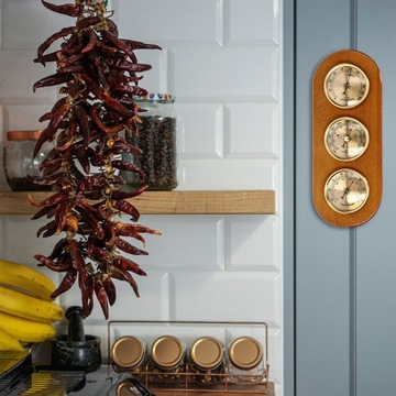 Stacja pogody HIGROMETR BAROMETR TERMOMETR drewno retro